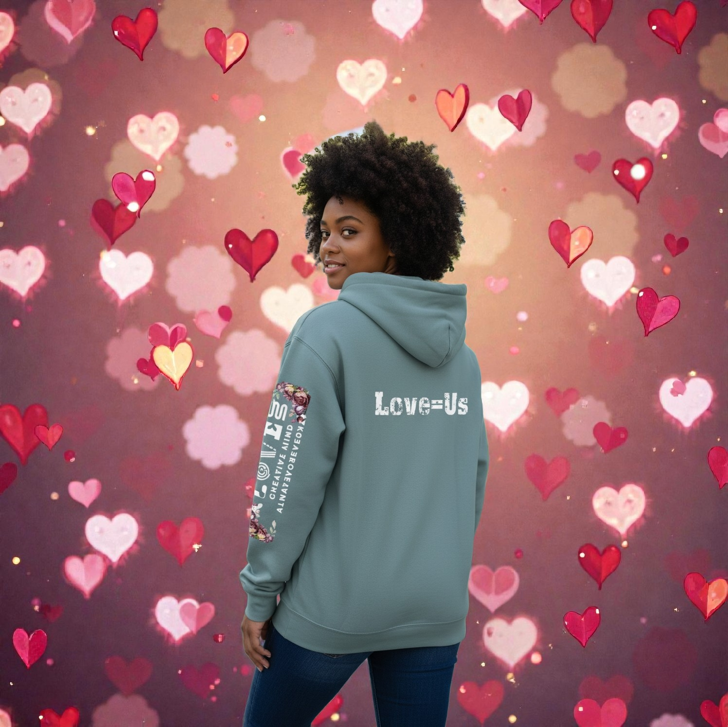 love is us adult hoodie
