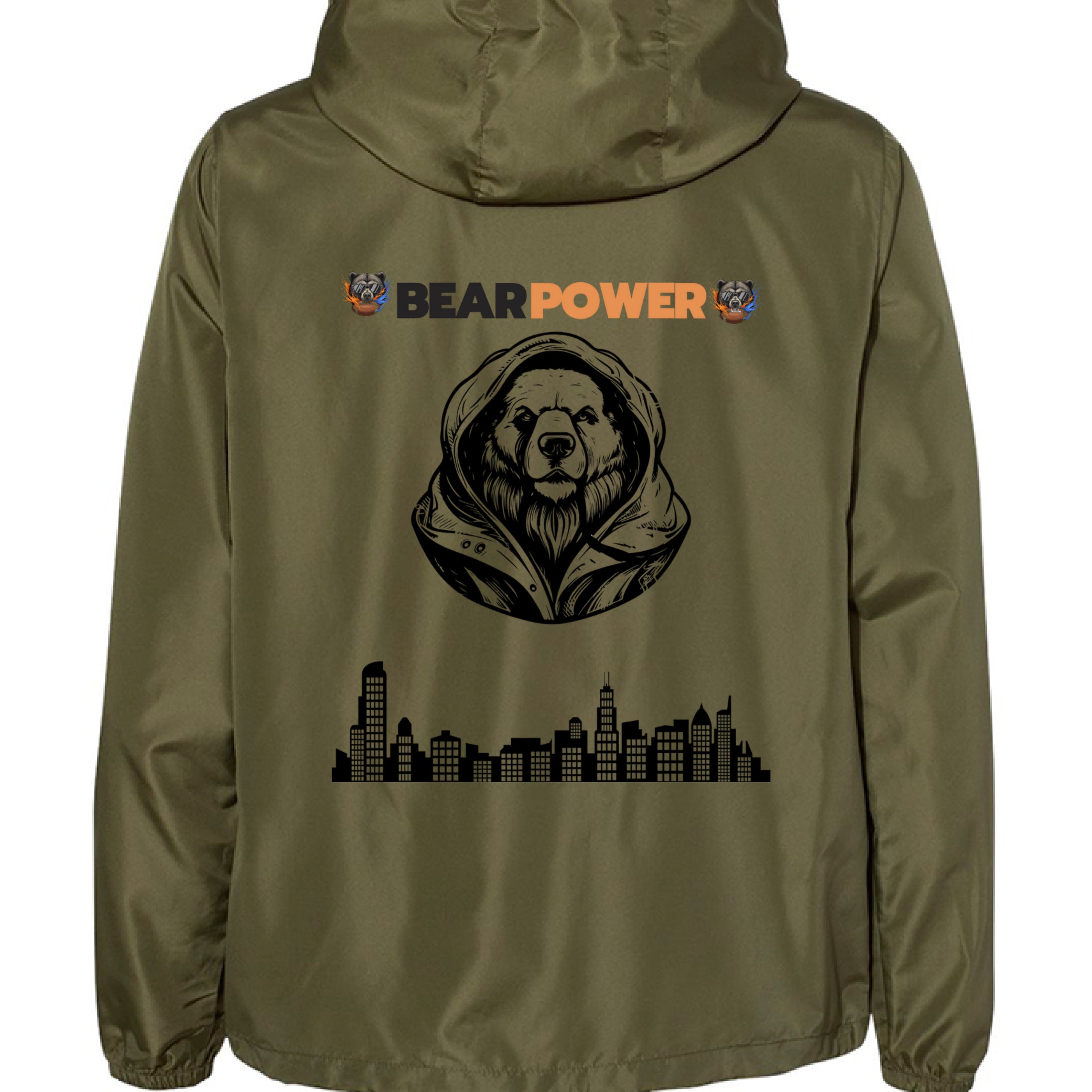 Army/ Black Zipper - BACK